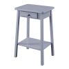 Grey End Table with Bottom Shelf