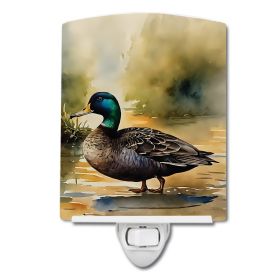 NEW American Black Duck Ceramic Night Light Compact, UL-Certified, Ideal for Bedroom, Bathroom, Nursery, Hallway, Kitchen, 6x4x3, Multicolor