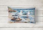 Birds, Birds, Birds Throw Pillow Throw Pillow for Indoor Couch Bed Outdoor Patio Washable, Gulls Scavenging 7519,12Hx16W