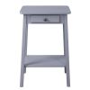 Grey End Table with Bottom Shelf