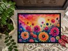 NEW Dahlias in Color Doormat Front Door Mat Indoor Outdoor Rugs for Entryway, Non Slip Washable Low Pile, 18H X 27W