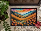 NEW California Poppies in Color Doormat Front Door Mat Indoor Outdoor Rugs for Entryway, Non Slip Washable Low Pile, 18H X 27W