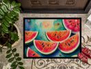 Colorful Watermelons Doormat Front Door Mat Indoor Outdoor Rugs for Entryway, Non Slip Washable Low Pile, 18H X 27W