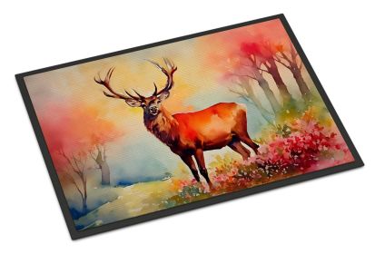 NEW Deer Stag Doormat Front Door Mat Indoor Outdoor Rugs for Entryway, Non Slip Washable Low Pile, 18H X 27W (Default: Default)