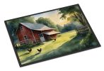 Chicken Coop at Dawn Doormat Front Door Mat Indoor Outdoor Rugs for Entryway, Non Slip Washable Low Pile, 24H X 36W