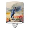 NEW Blue Heron Ceramic Night Light Compact, UL-Certified, Ideal for Bedroom, Bathroom, Nursery, Hallway, Kitchen, 6x4x3, Multicolor
