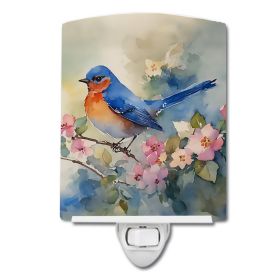 NEW Bluebird Ceramic Night Light Compact, UL-Certified, Ideal for Bedroom, Bathroom, Nursery, Hallway, Kitchen, 6x4x3, Multicolor (Default: Default)