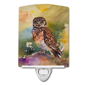 NEW Burrowing Owl Ceramic Night Light Compact, UL-Certified, Ideal for Bedroom, Bathroom, Nursery, Hallway, Kitchen, 6x4x3, Multicolor (Default: Default)
