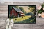 Chicken Coop at Dawn Doormat Front Door Mat Indoor Outdoor Rugs for Entryway, Non Slip Washable Low Pile, 24H X 36W