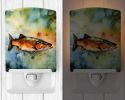 NEW Brown Trout Ceramic Night Light Compact, UL-Certified, Ideal for Bedroom, Bathroom, Nursery, Hallway, Kitchen, 6x4x3, Multicolor