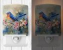 NEW Bluebird Ceramic Night Light Compact, UL-Certified, Ideal for Bedroom, Bathroom, Nursery, Hallway, Kitchen, 6x4x3, Multicolor