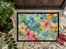 NEW Alaska Forget-me-nots in Watercolor Doormat Front Door Mat Indoor Outdoor Rugs for Entryway, Non Slip Washable Low Pile, 18H X 27W
